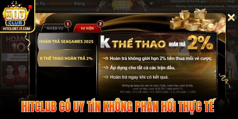 Hitclub có uy tín không phản hồi thực tế từ hàng triệu hội viên 