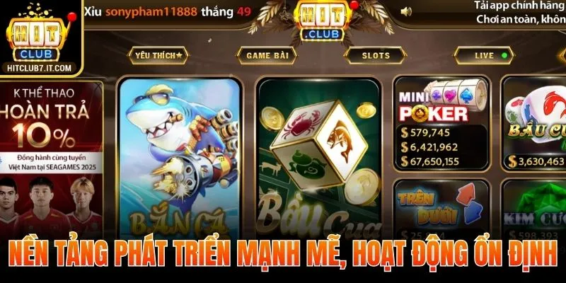 Nền tảng phát triển mạnh mẽ, hoạt động ổn định